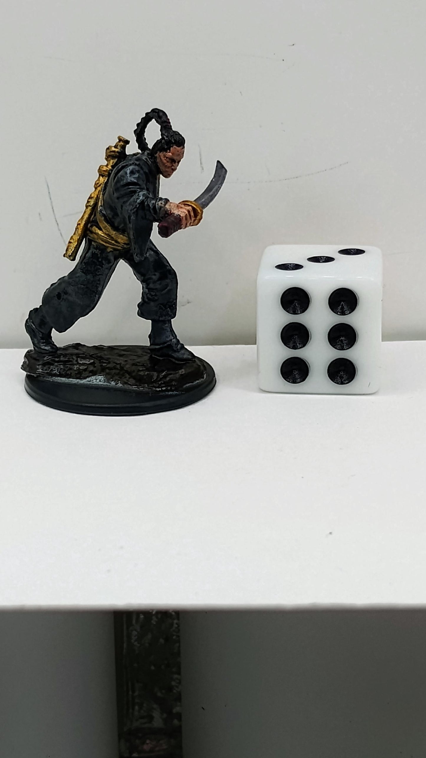 Human Monk Miniature: Katana, Golden Accents