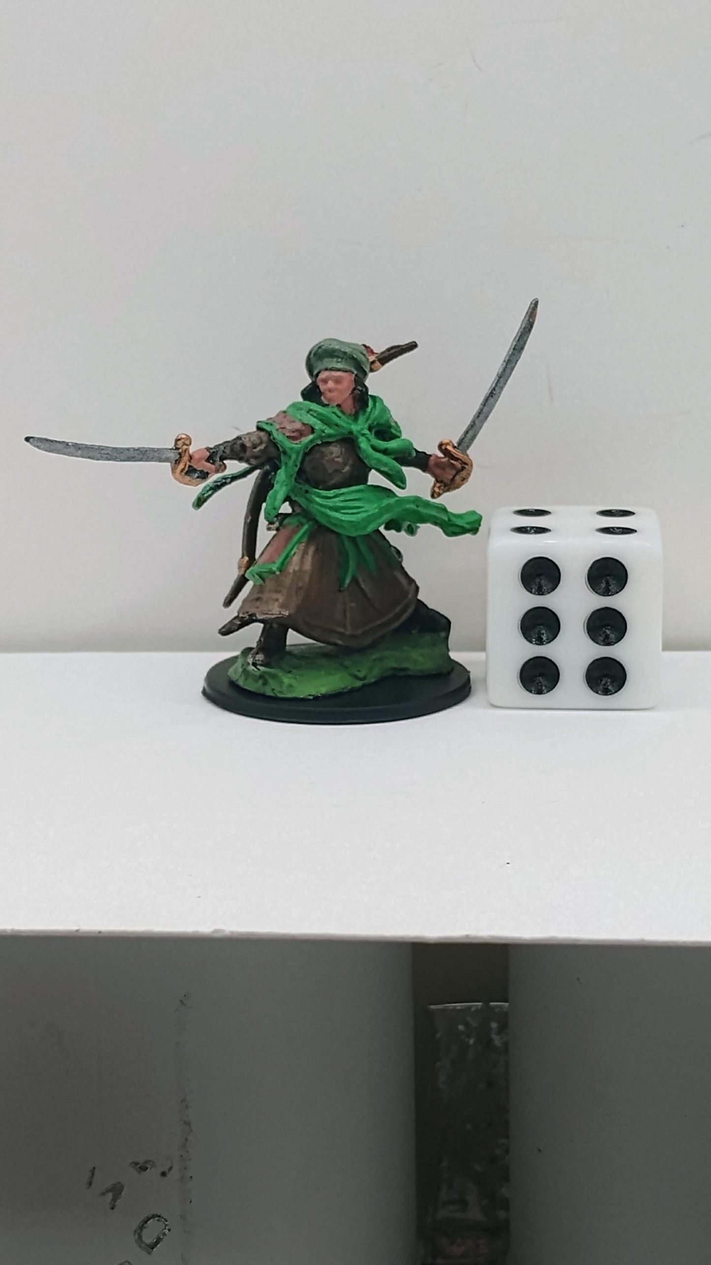 Human Ranger Miniature: Dual Blades, Forest Cloak