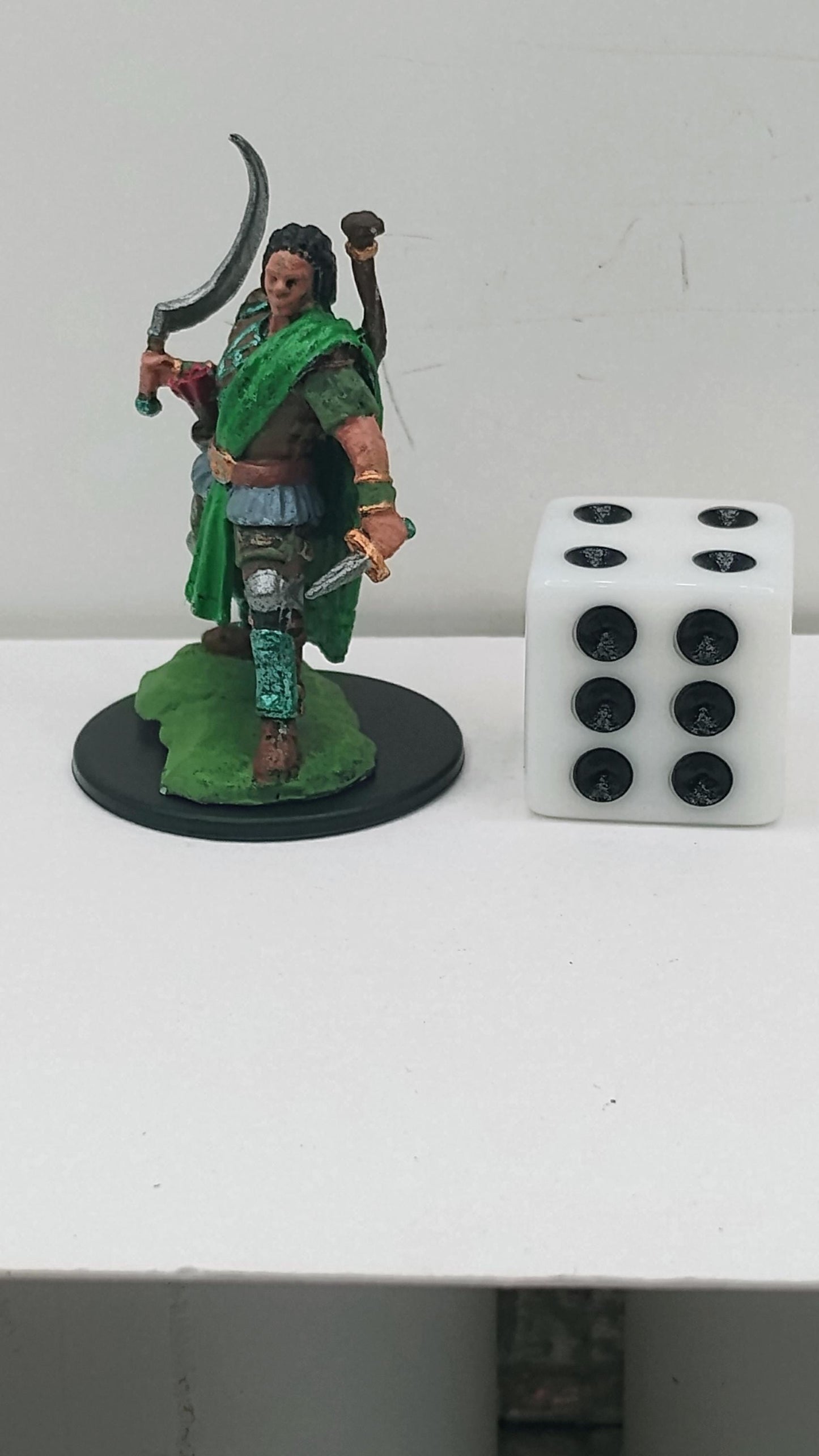 Human Ranger Miniature: Twin Blades, Bow - D&D Tabletop RPG