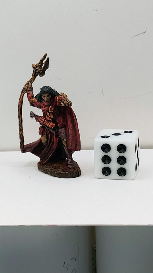 Fierce Human Wizard Art Print: Battle Sorcery Illustration