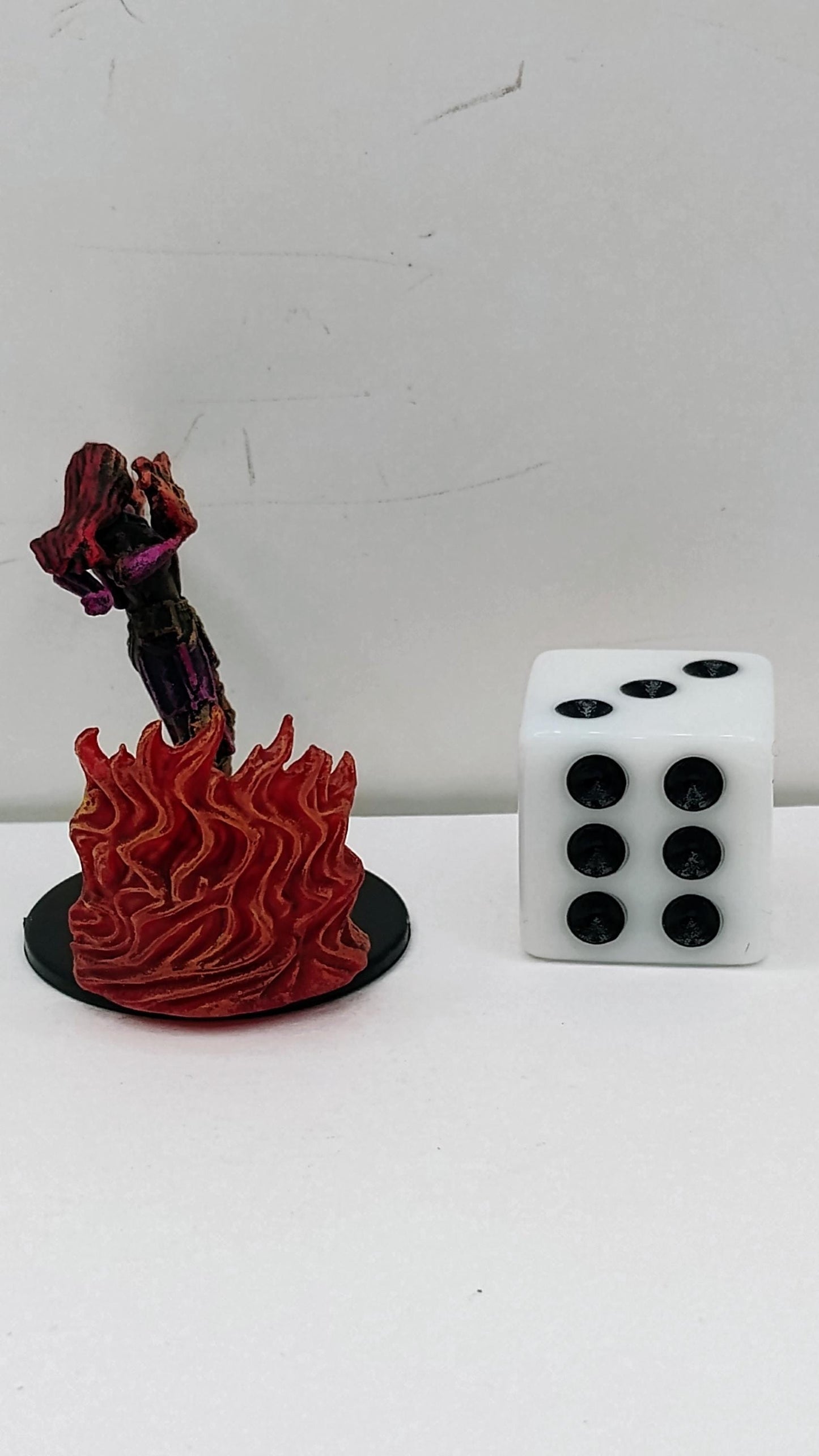 Human Sorcerer Miniature: Flame Arcane Energy, RPG Tabletop Gaming