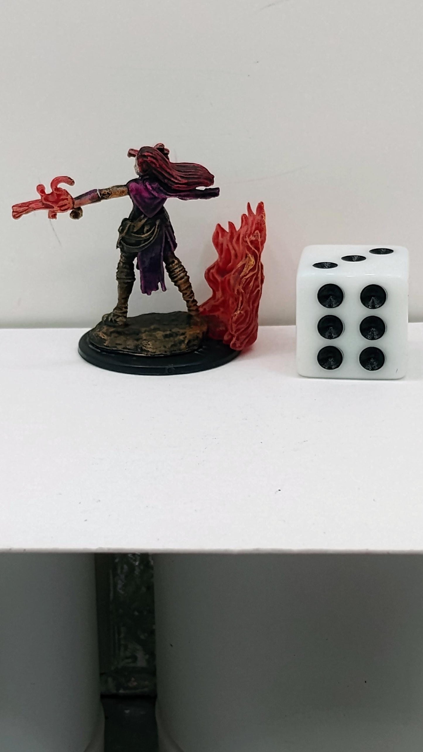 Human Sorcerer Miniature: Flame Arcane Energy, RPG Tabletop Gaming