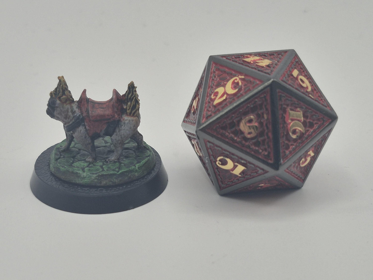 Infernal Hell Pug Figurine: Scorched Cobblestone Base