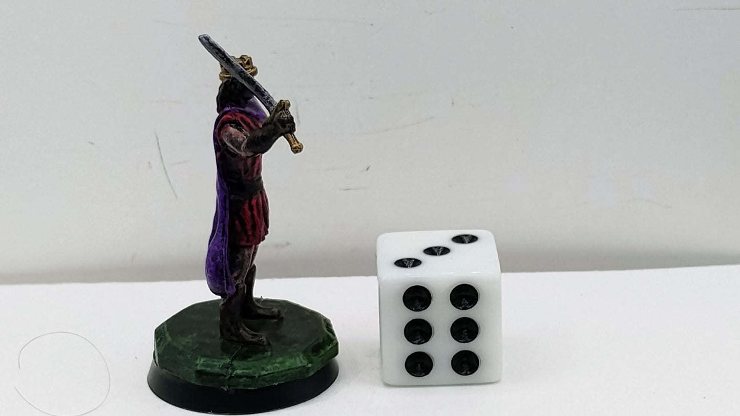 Human King Art Print: Regal Red, Golden Crown, Purple Cloak