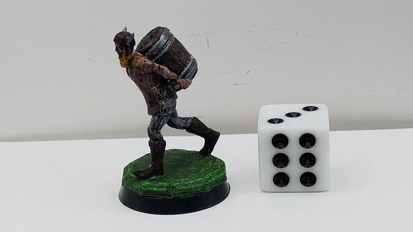 Human Brewer Miniature: Rugged Fantasy Tavern Ale Delivery