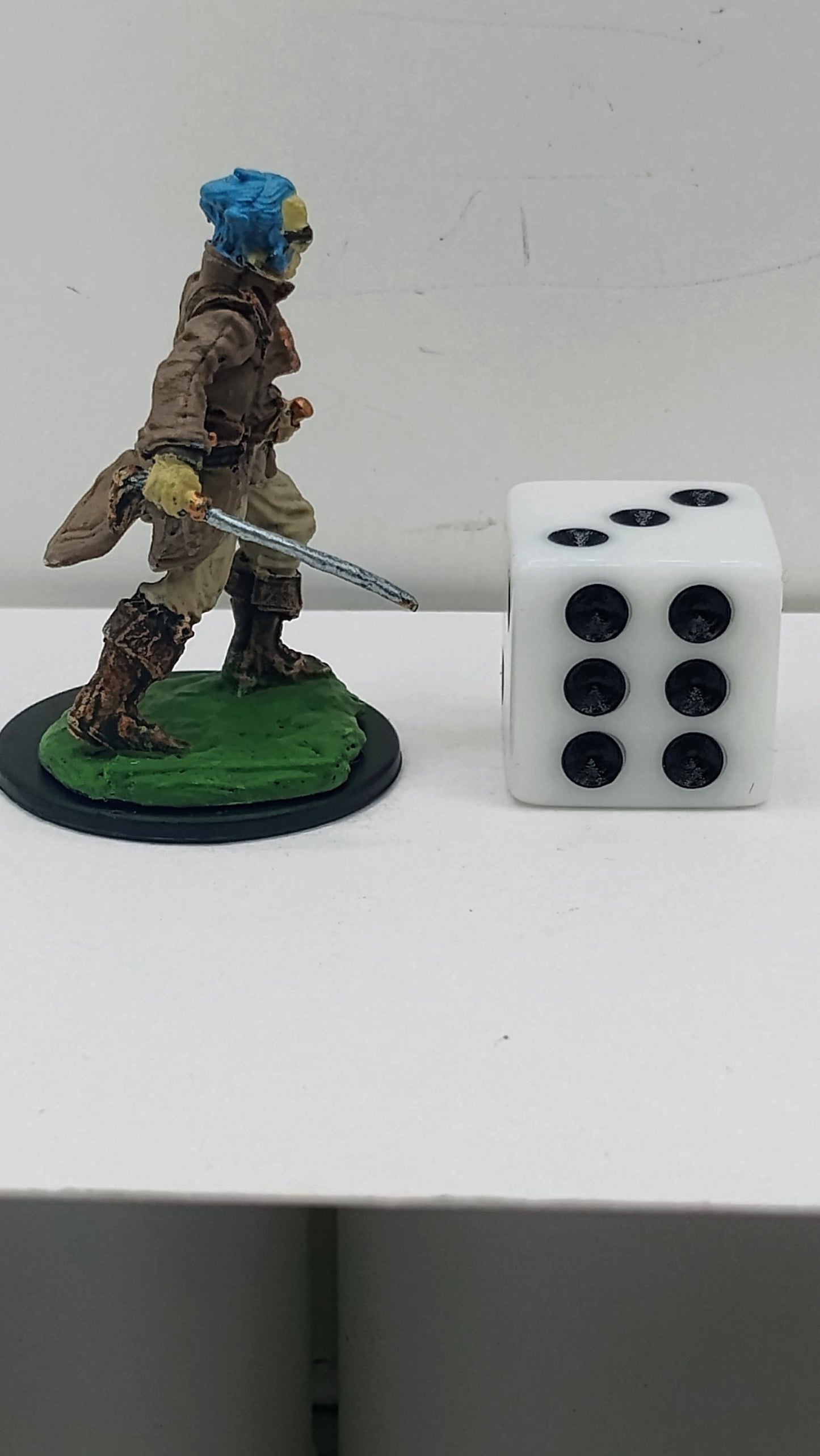 Human Vampire Hunter Art Print: Blue Hair, Silver Blades