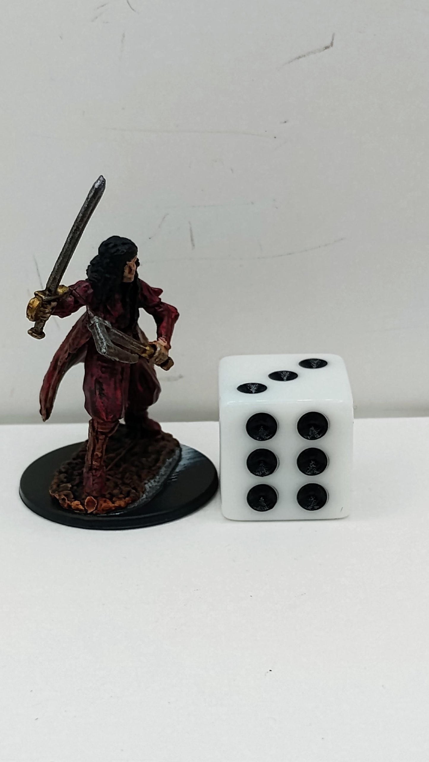 Vampire Hunter Miniature: Blood-Red Garb, Sword & Axe