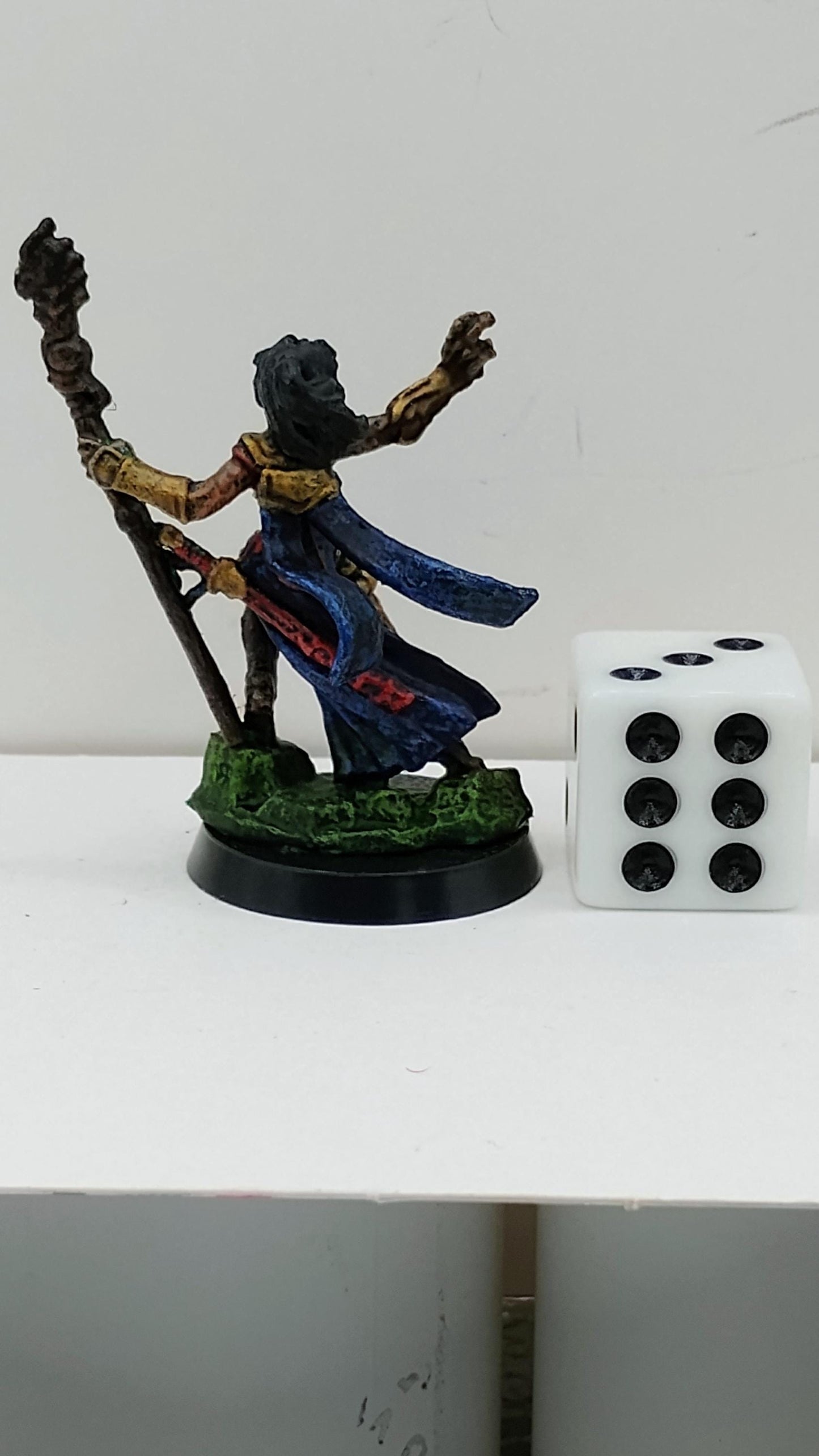 Human Wizard Miniature: Crimson and Gold Arcane Master
