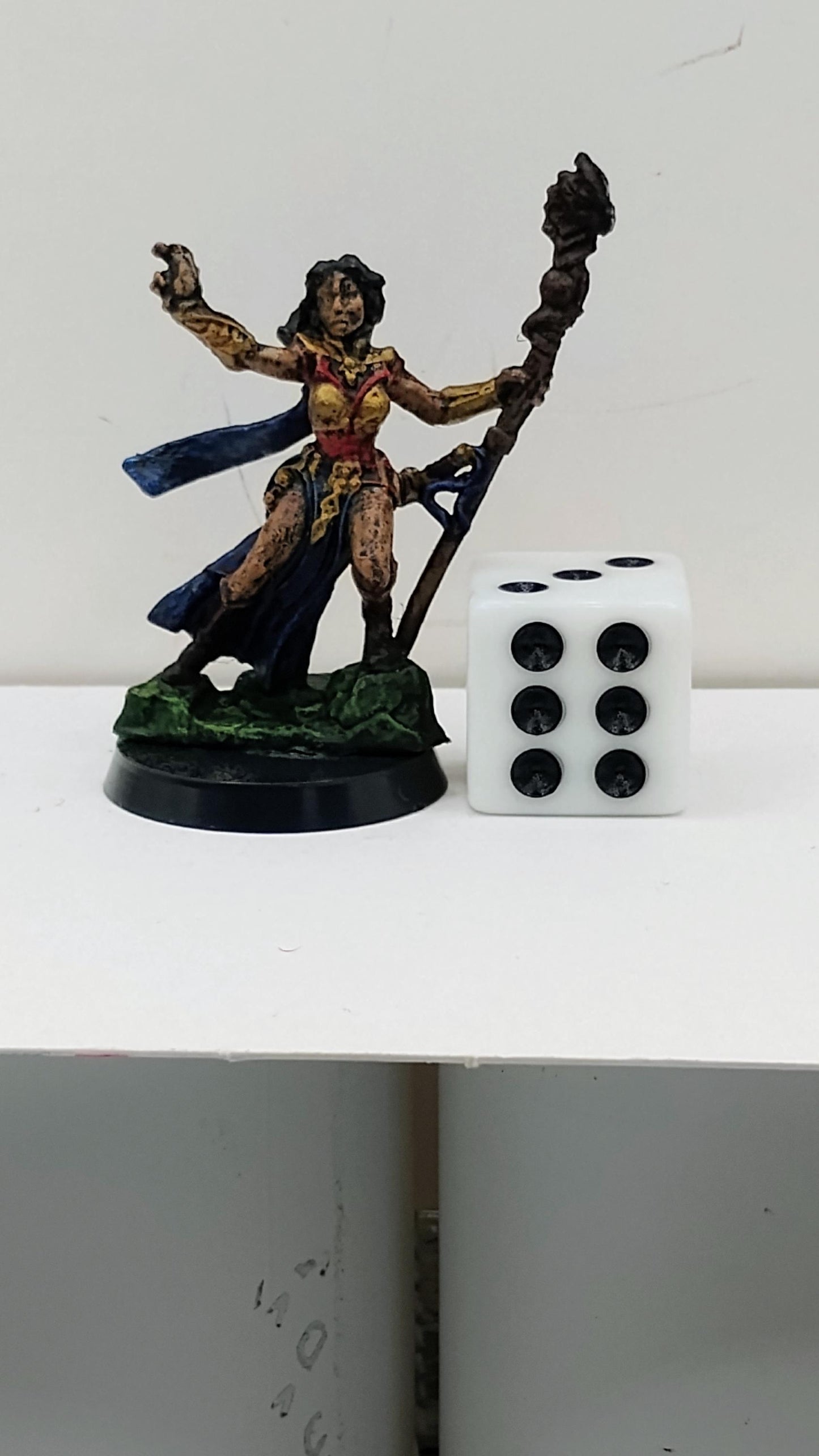 Human Wizard Miniature: Crimson and Gold Arcane Master
