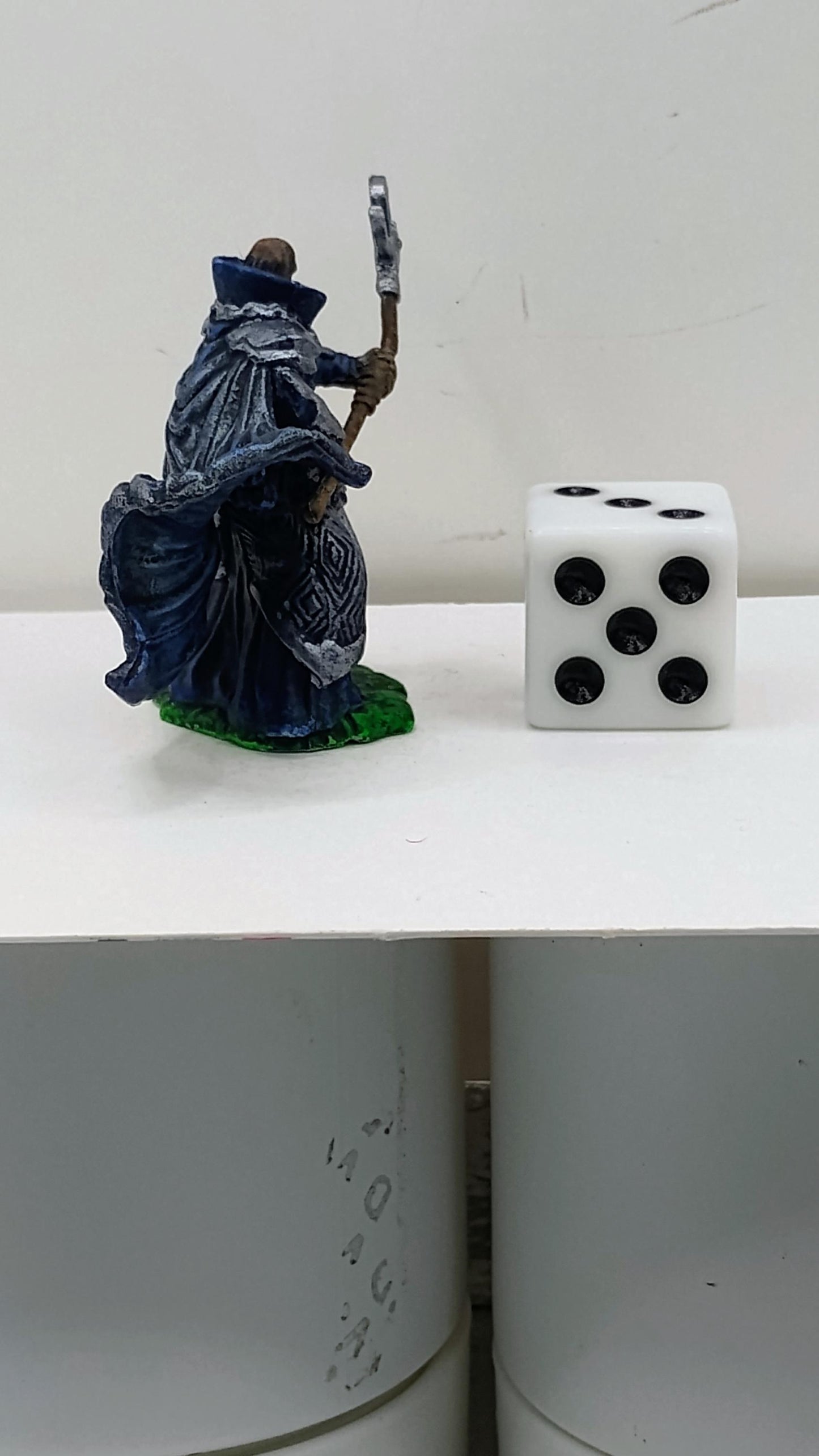 Human Wizard Art Print: Navy Robes, Silver Armor