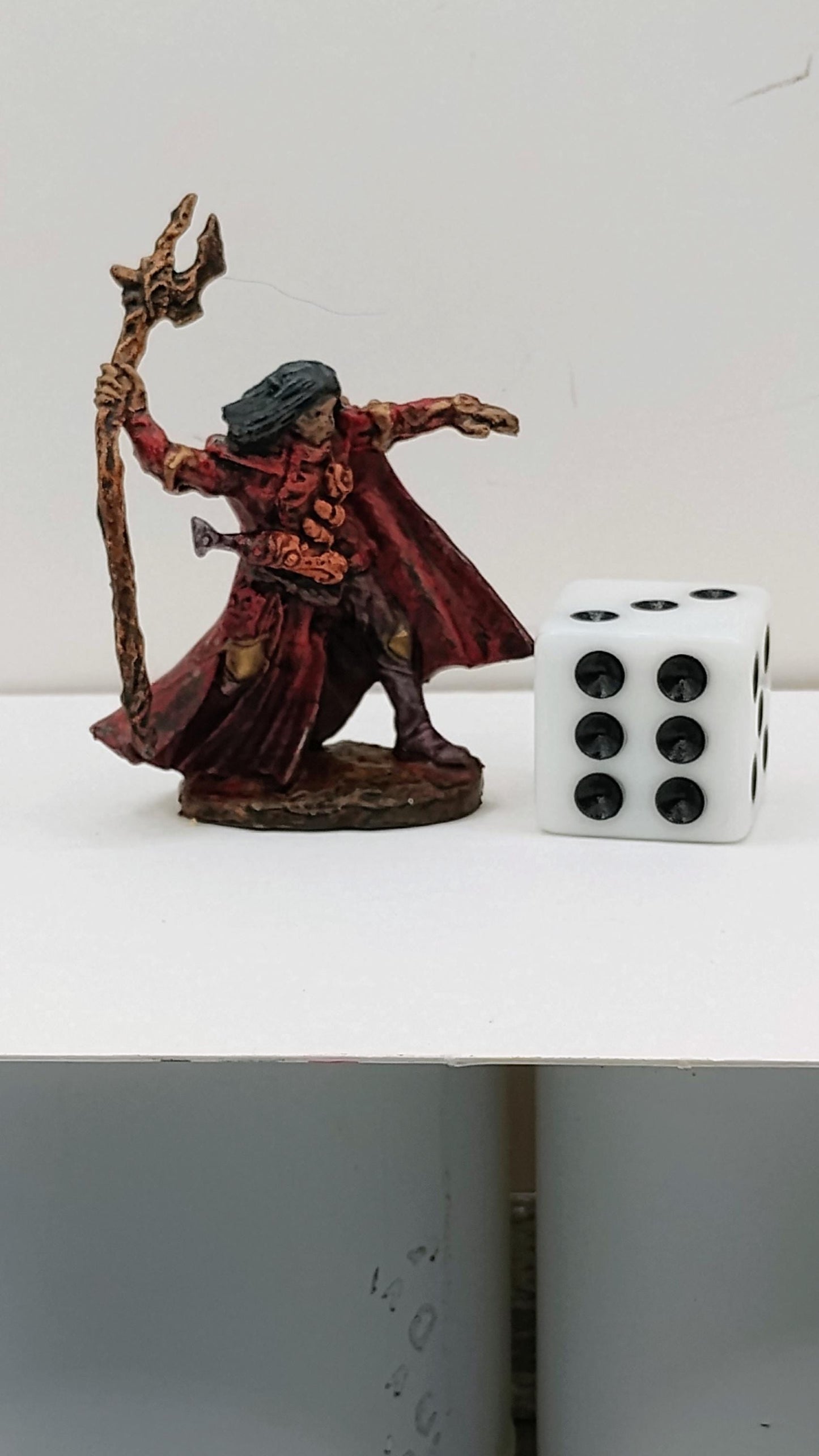 Fierce Human Wizard Art Print: Battle Sorcery Illustration