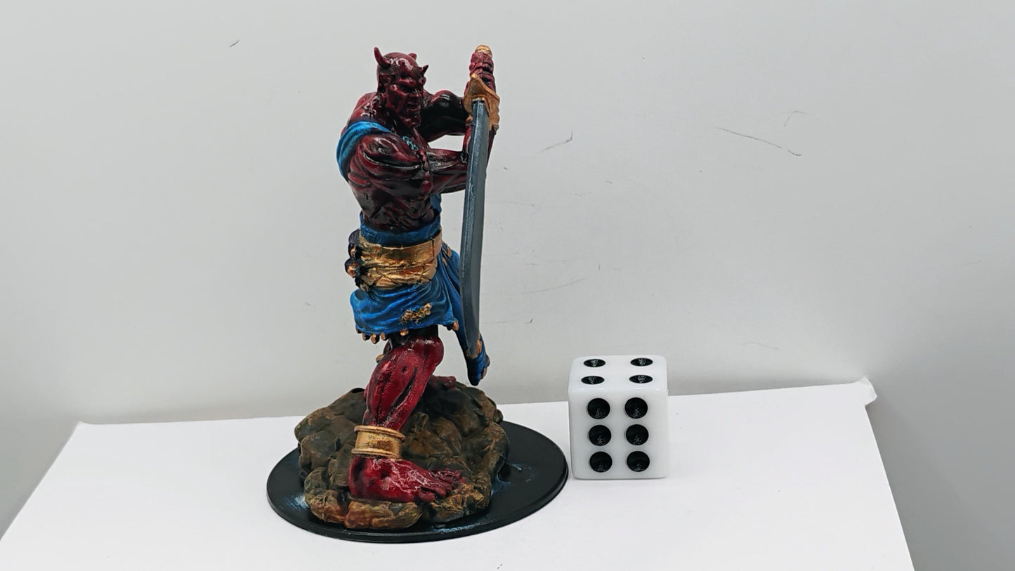 Efreeti Miniature: Flame and Iron Warrior