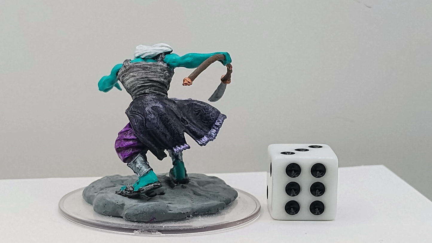 Teal Oni Miniature, Glaive Warrior