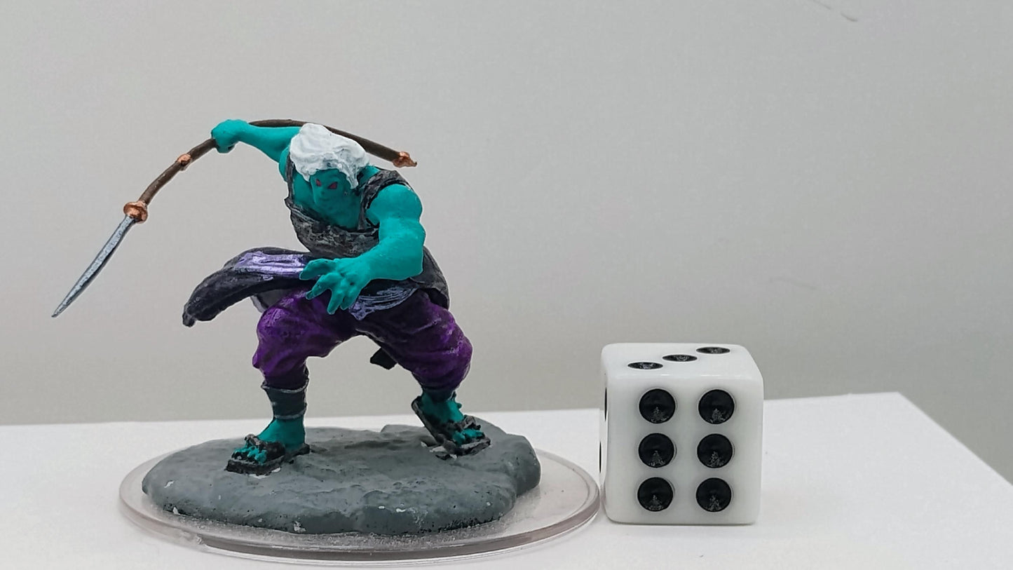 Teal Oni Miniature, Glaive Warrior