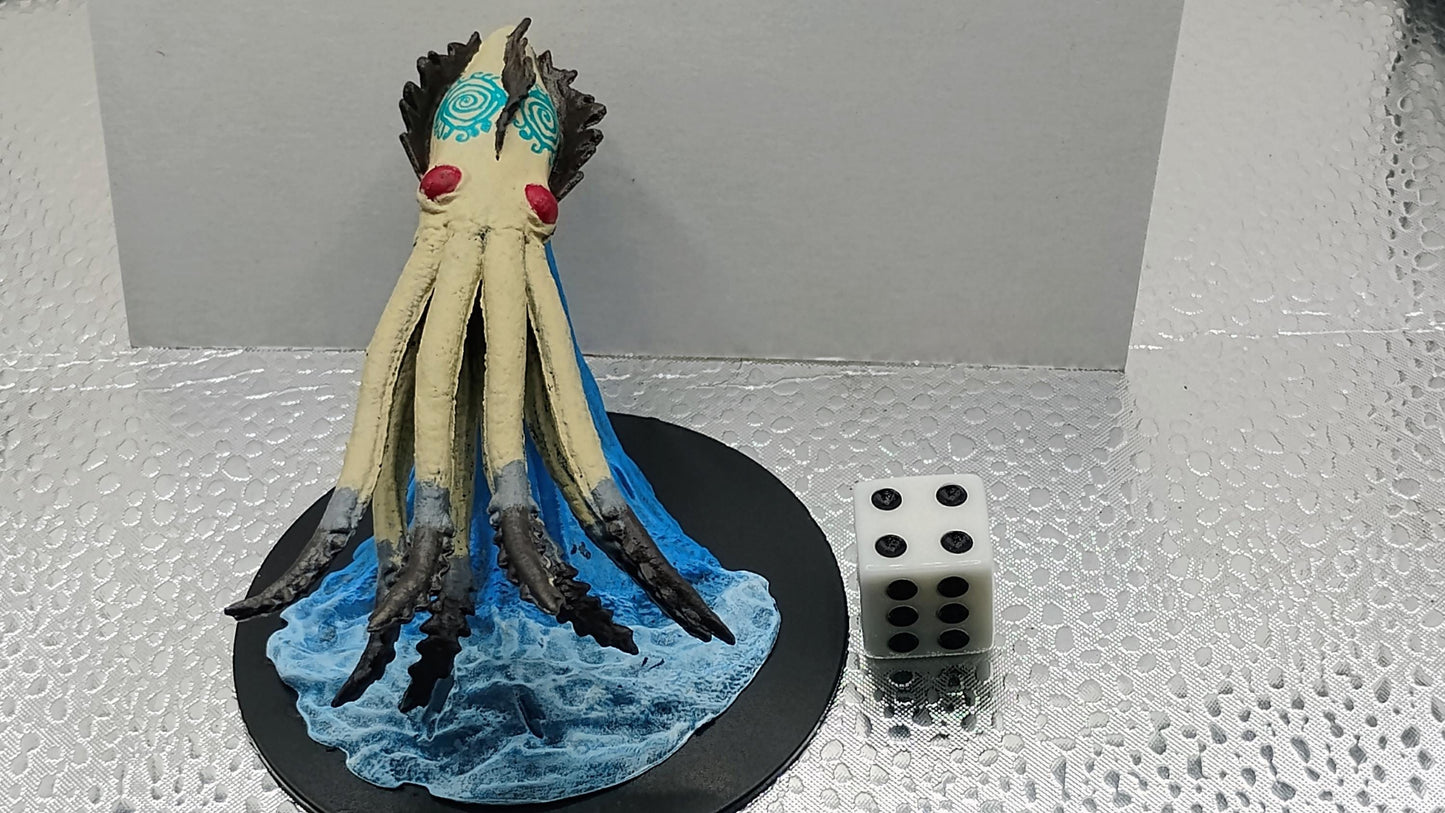 Young Kraken Miniature: Rune-Marked Tentacle Monster