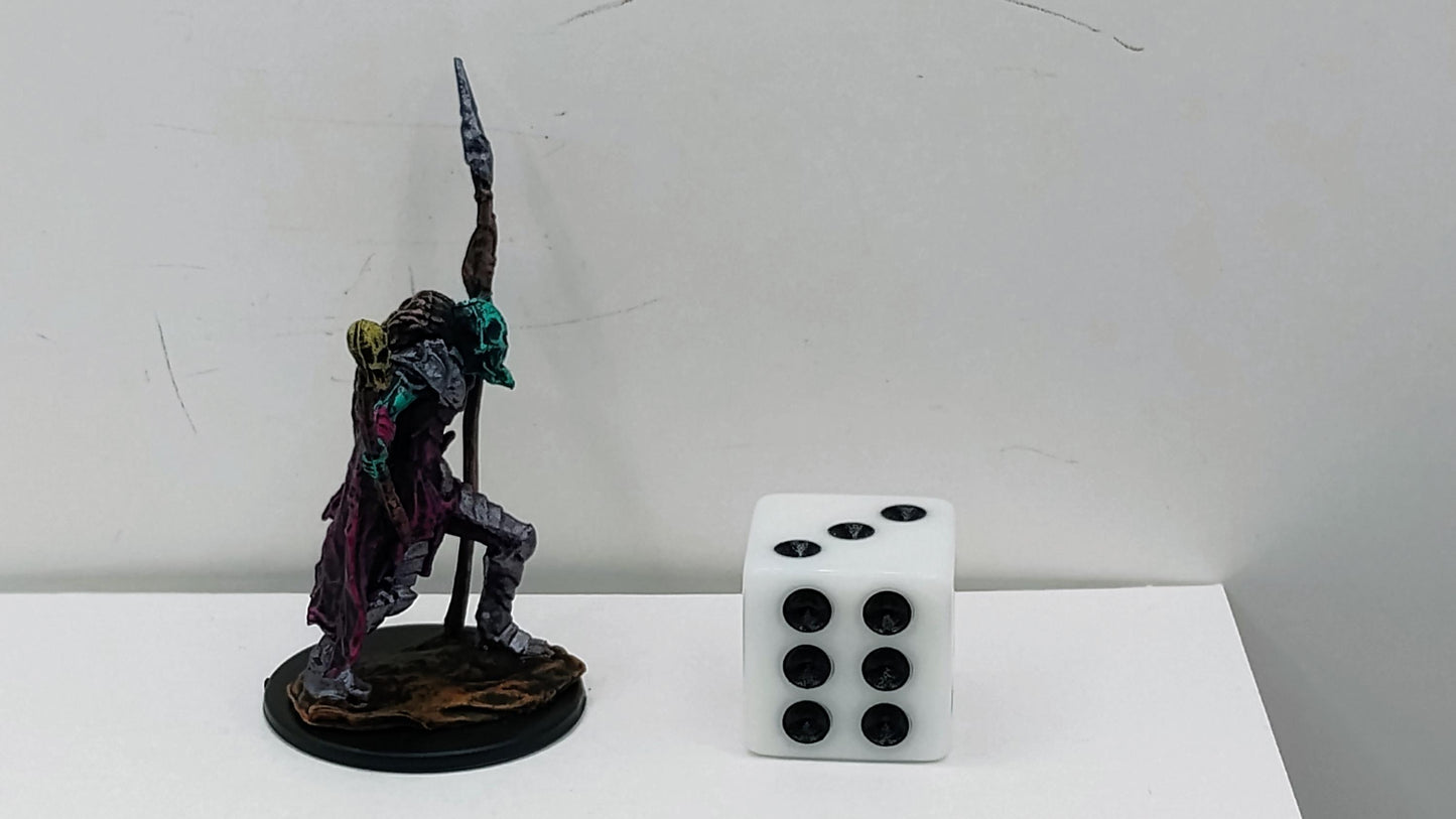 Ghoul Miniature: Necrotic Undead with Staff & Spear