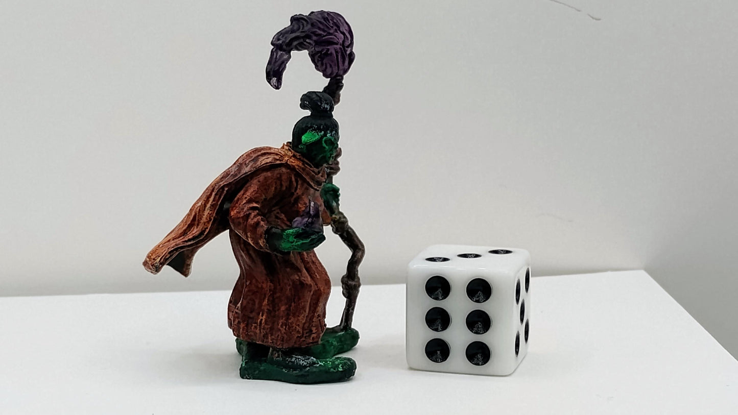 Orc Warlock Miniature: Violet Flame Staff, Eldritch Power