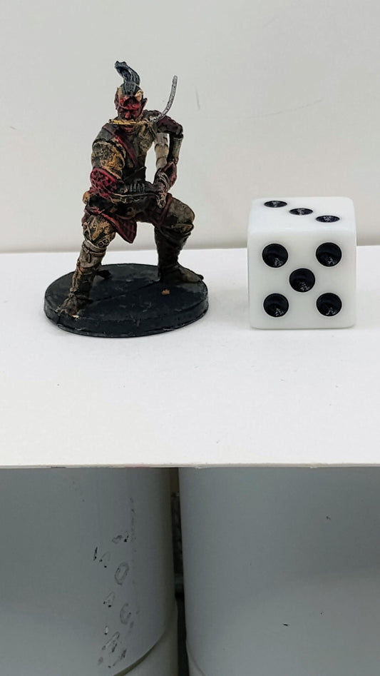 Tiefling Samurai Warrior Art Print: Fantasy Illustration