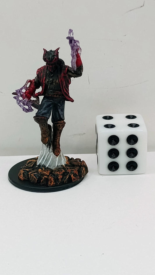 Tiefling Sorcerer Art Print: Violet Flames, Infernal Confidence