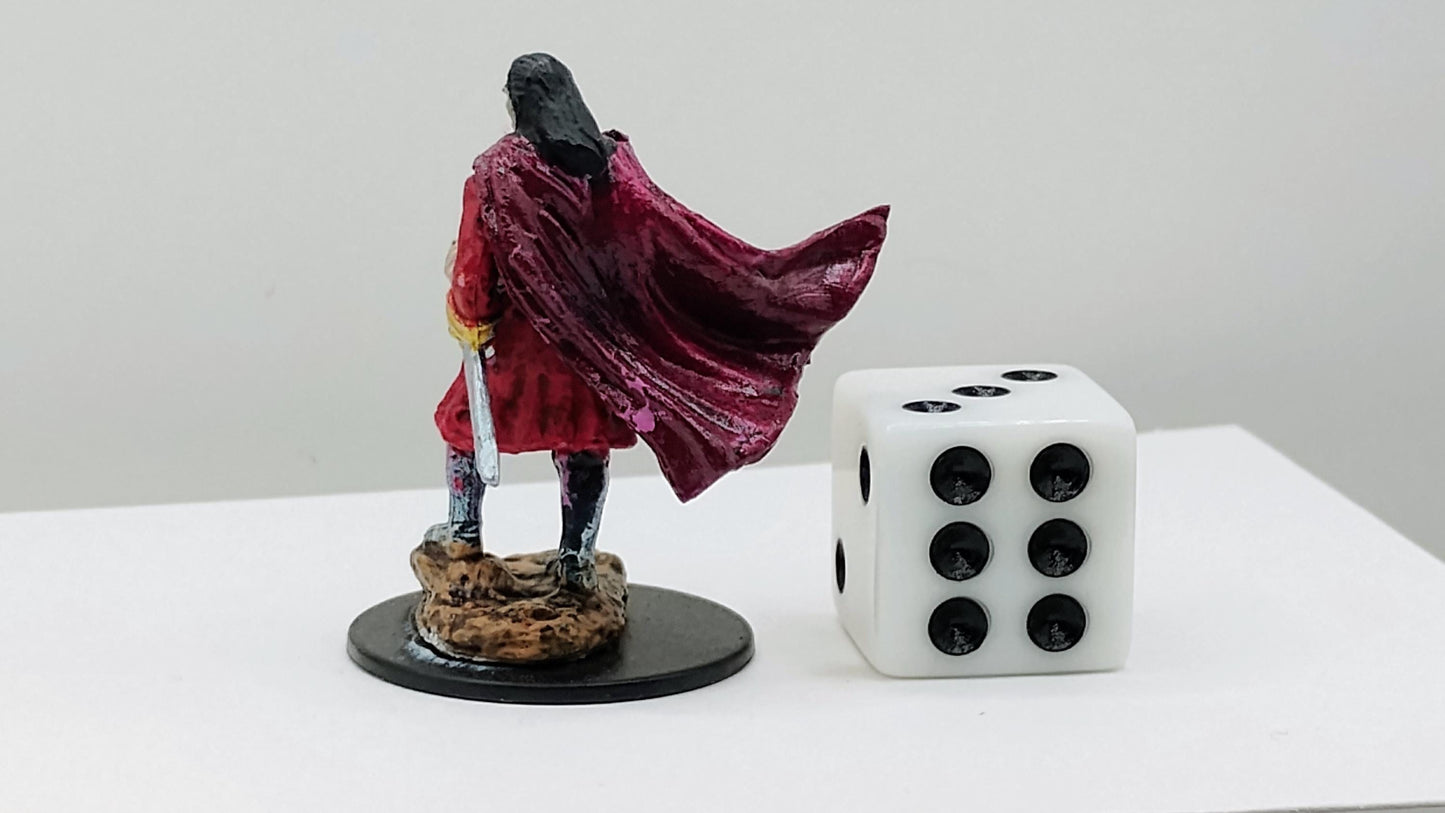 Regal Vampire Art Print: Crimson Cloak, Male Vampire