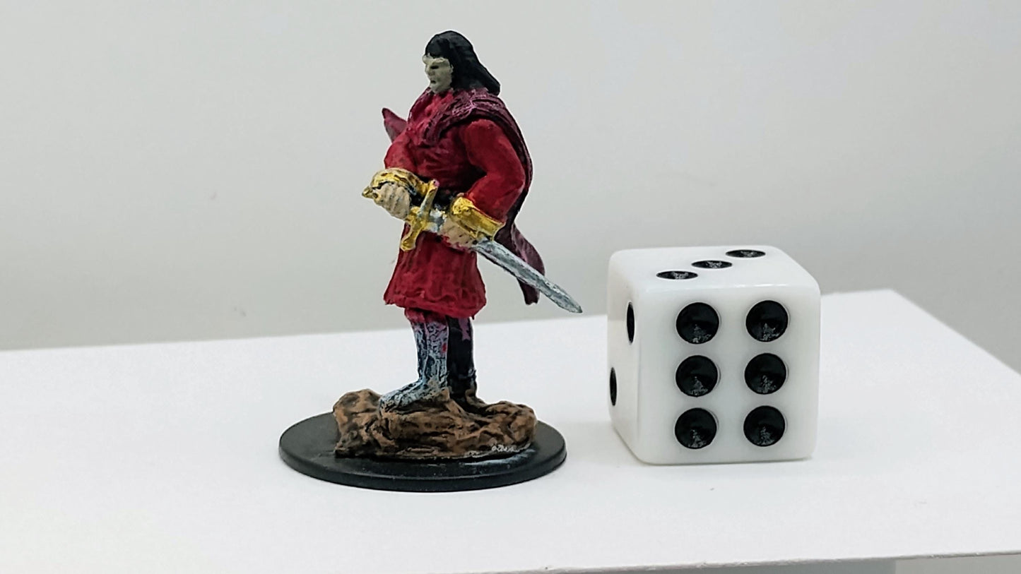 Regal Vampire Art Print: Crimson Cloak, Male Vampire