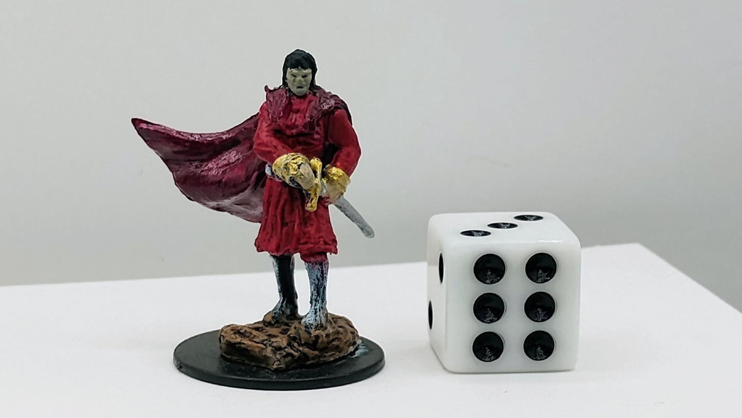 Regal Vampire Art Print: Crimson Cloak, Male Vampire