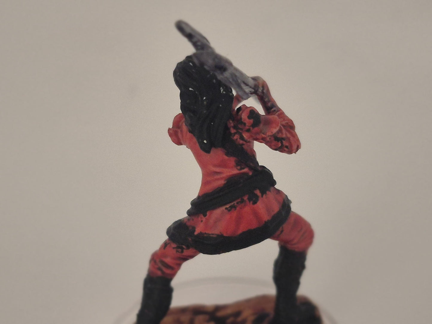 Human Paladin Miniature: Crimson Armor, Silver Halberd