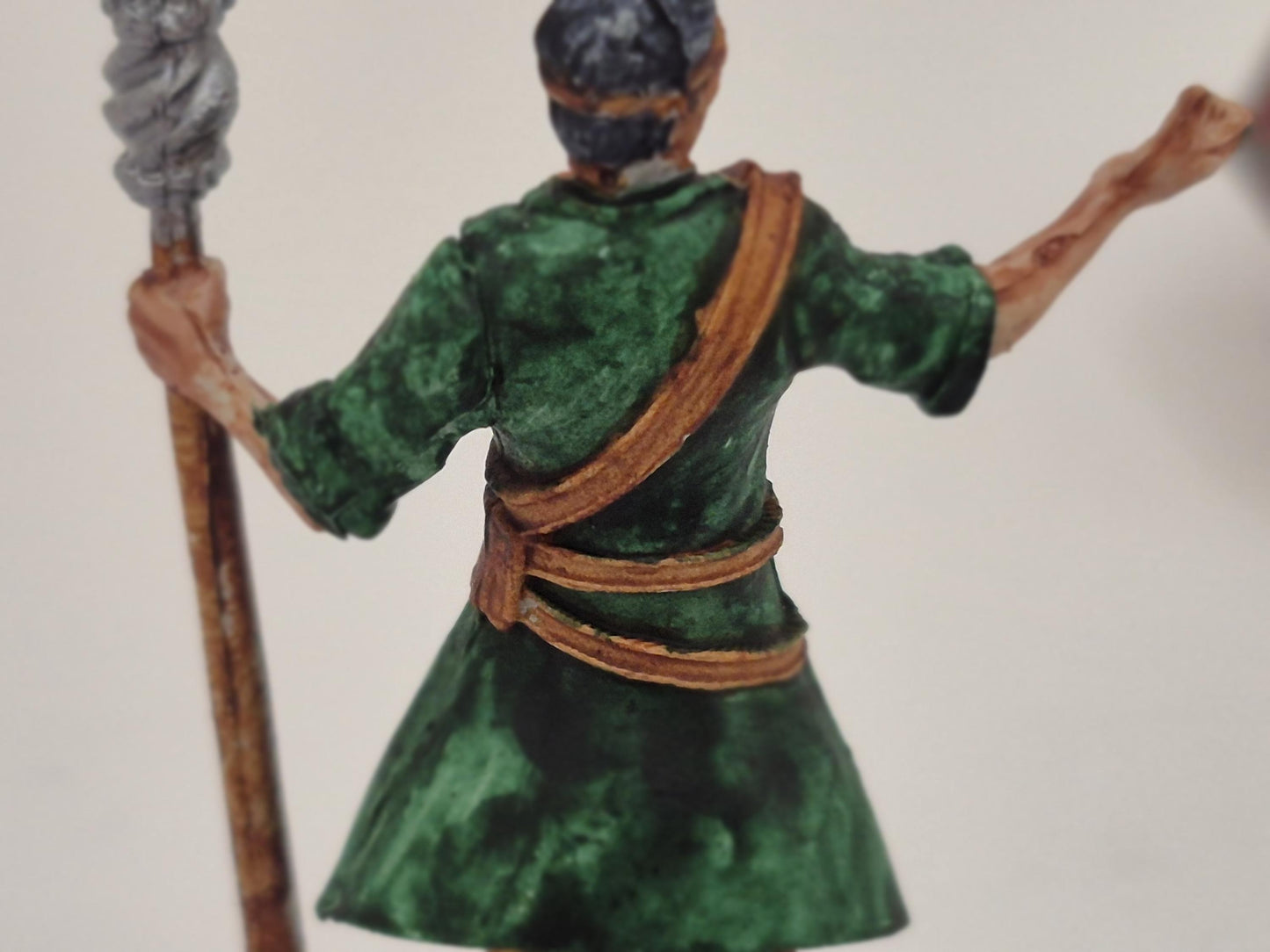 Half-Elf Wizard Miniature: Mystical Green & Gold Robes