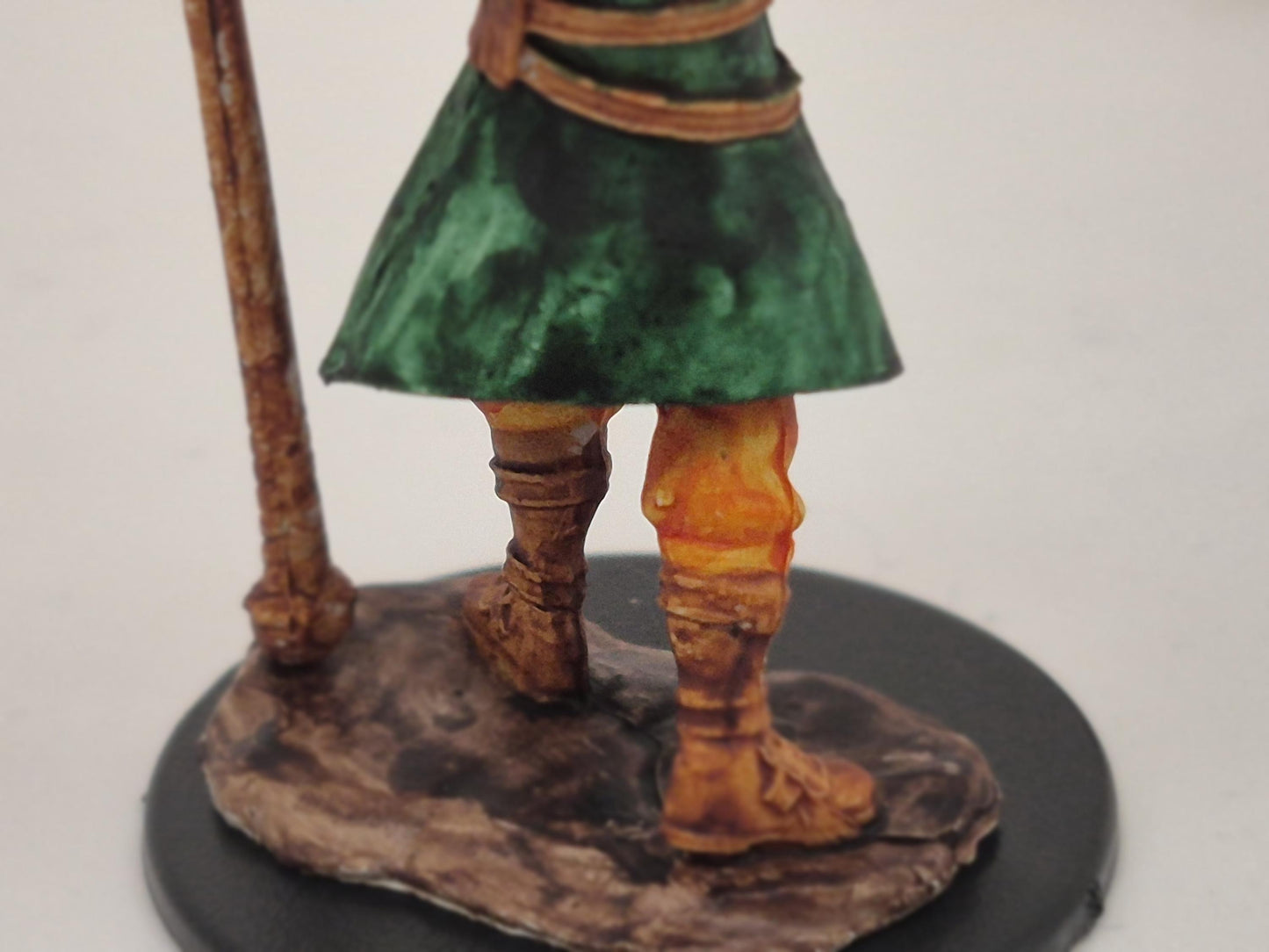Half-Elf Wizard Miniature: Mystical Green & Gold Robes