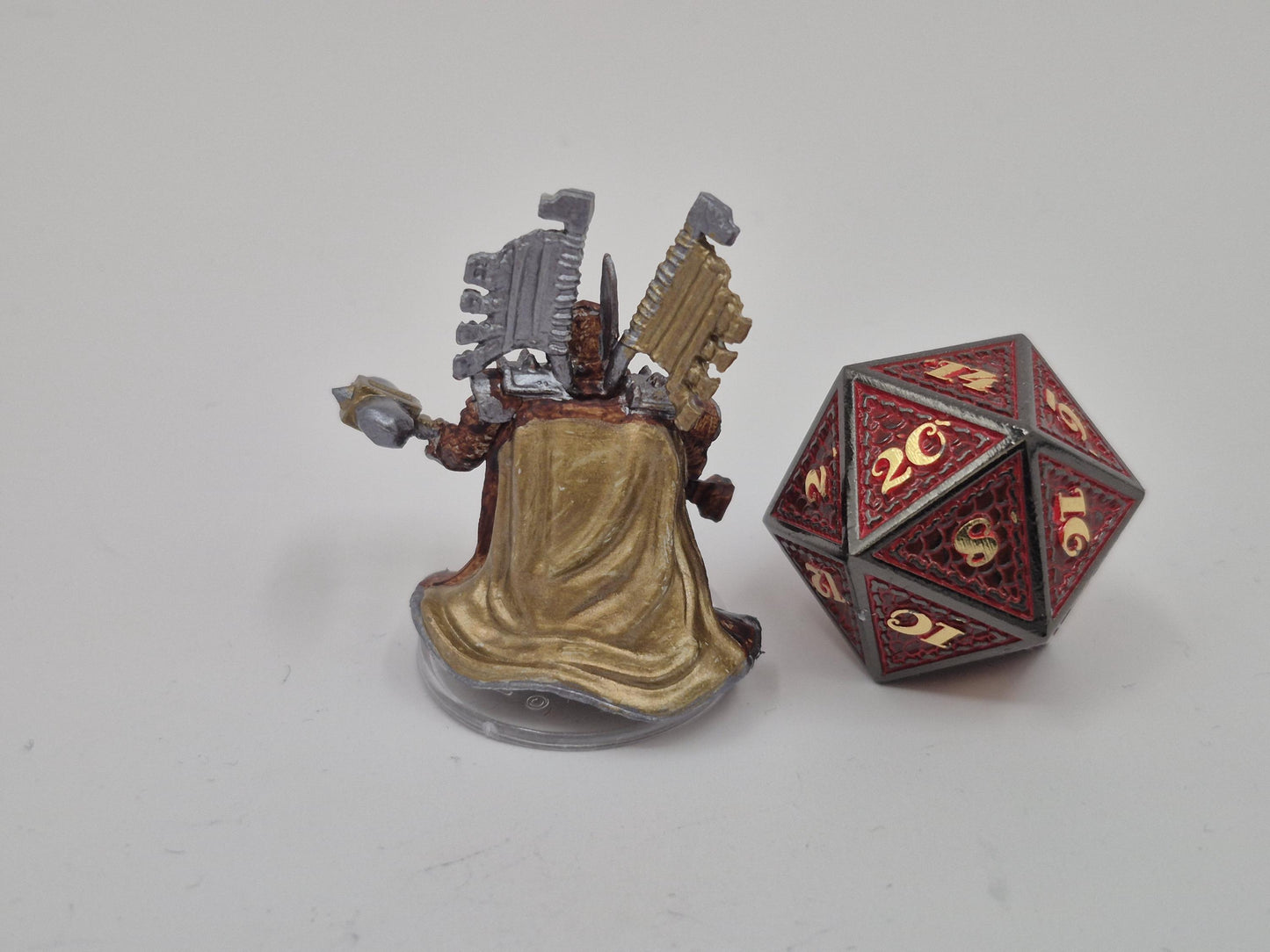 Dwarf Paladin Miniature with Warhammer, Tabletop RPG Figure