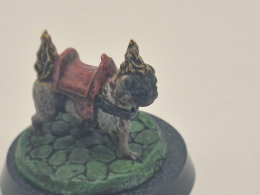 Infernal Hell Pug Figurine: Scorched Cobblestone Base