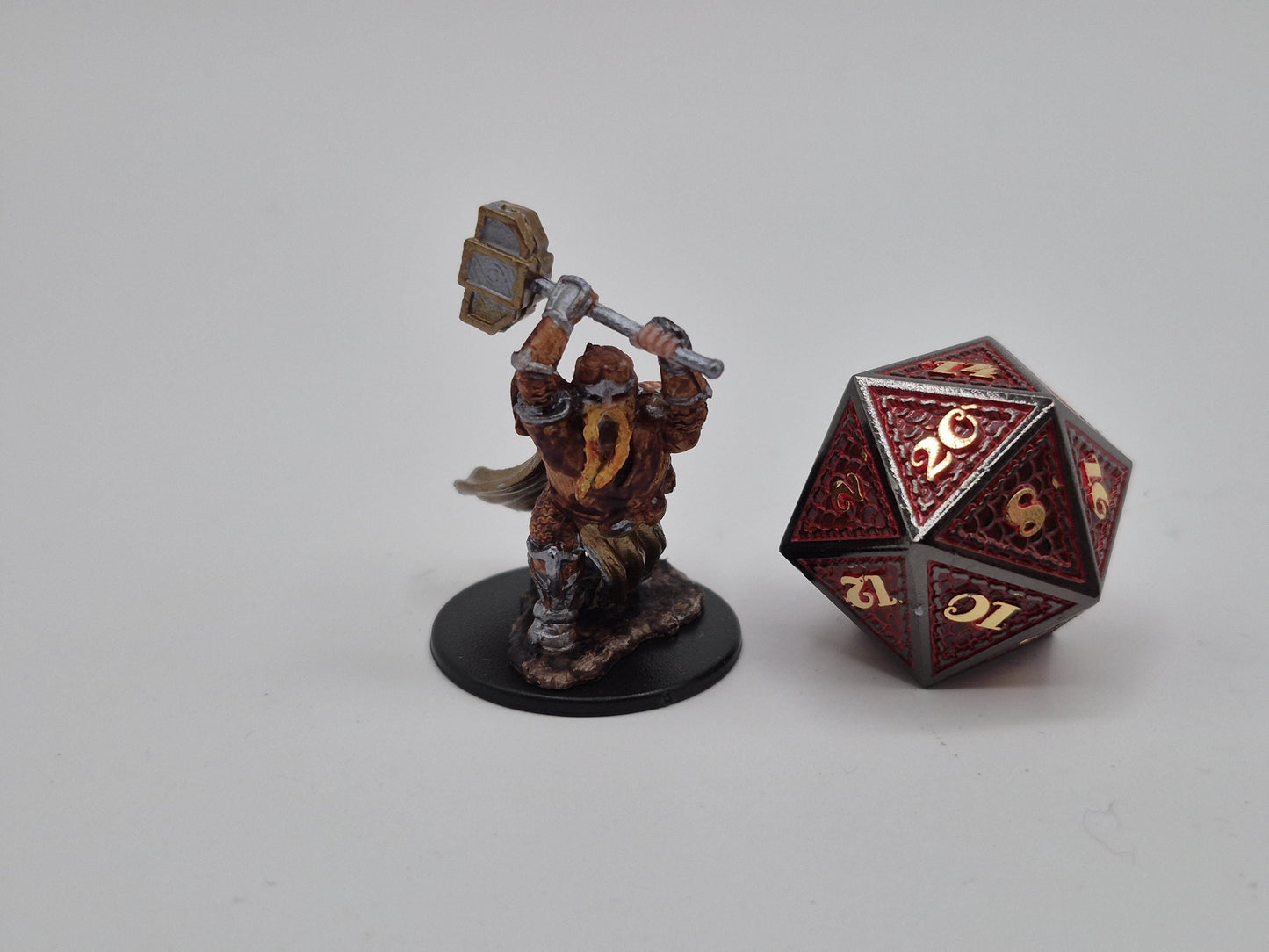 Dwarf Paladin Miniature: Silver & Bronze Armor, Divine Hammer