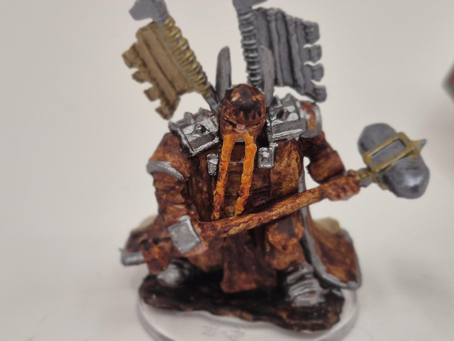 Dwarf Paladin Miniature with Warhammer, Tabletop RPG Figure