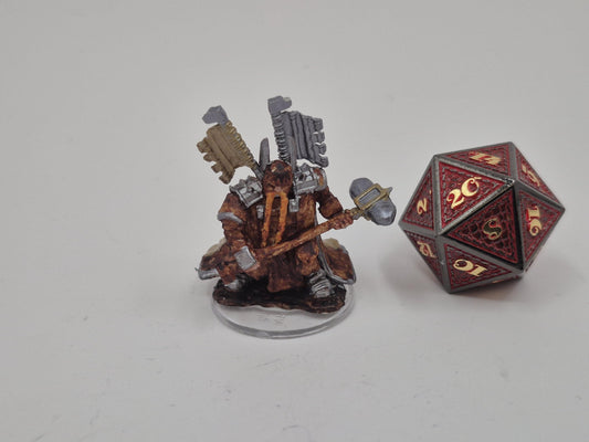Dwarf Paladin Miniature with Warhammer, Tabletop RPG Figure