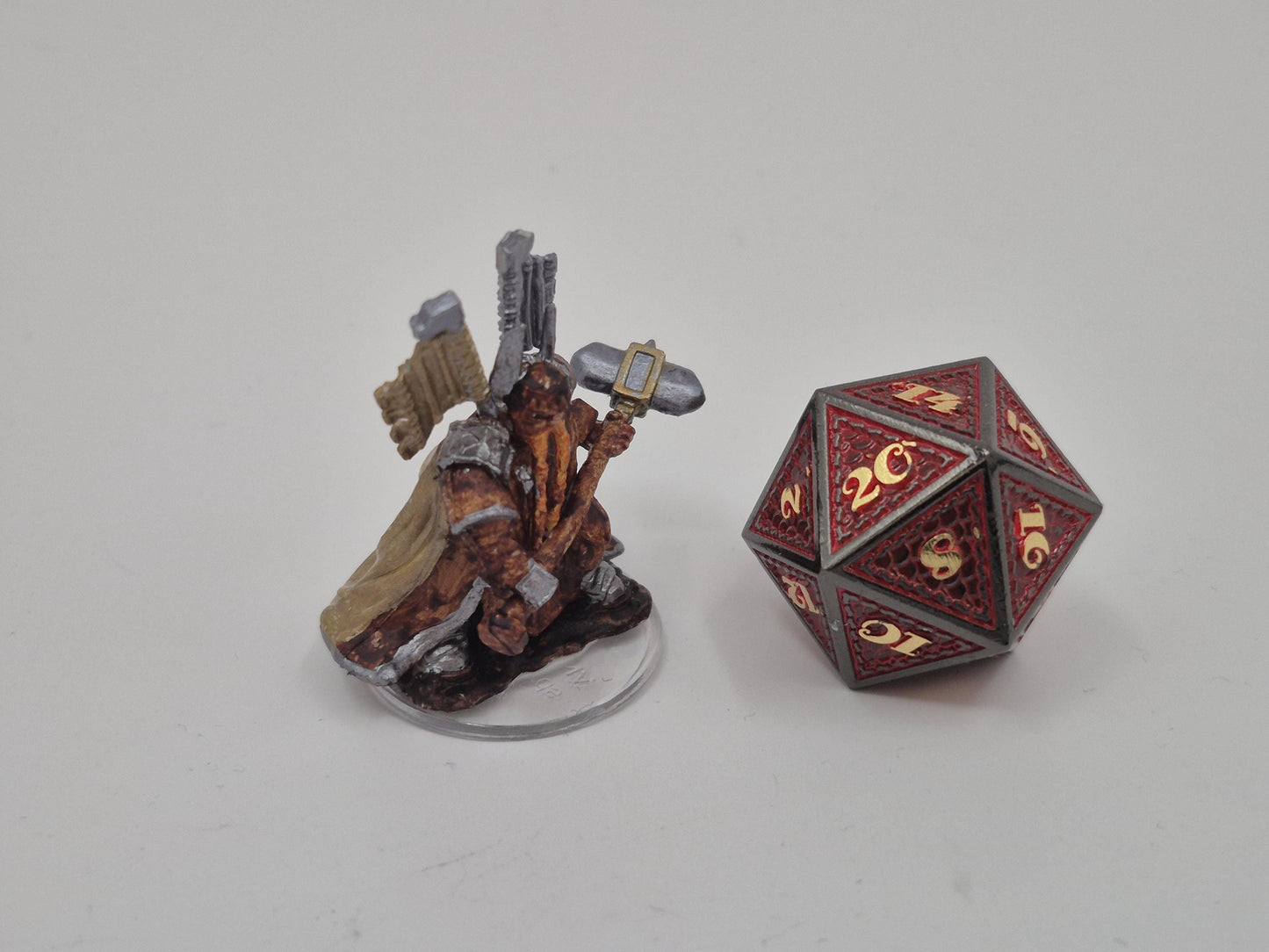Dwarf Paladin Miniature with Warhammer, Tabletop RPG Figure