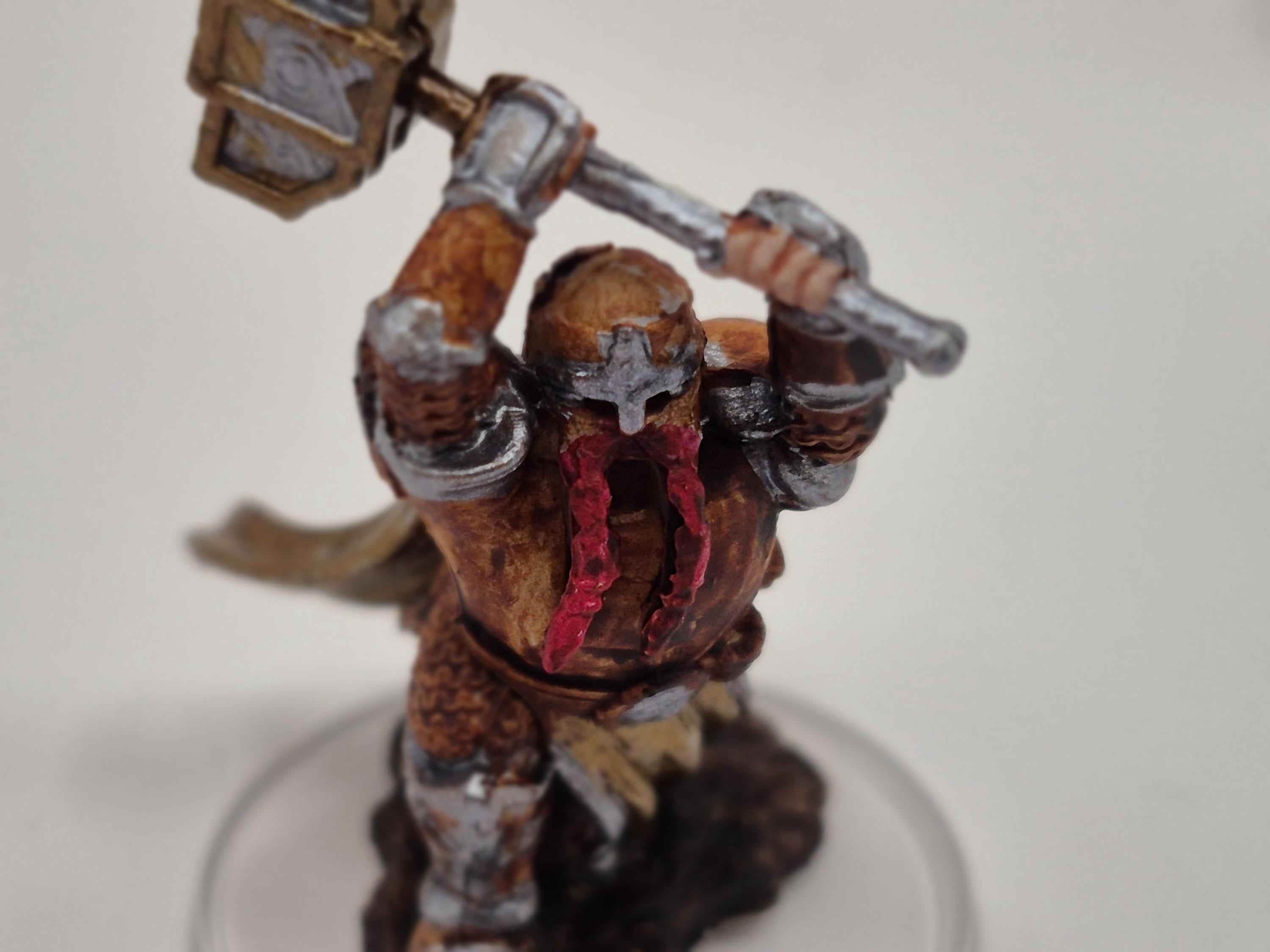 Dwarf Paladin Miniature: Holy Warrior with Hammer