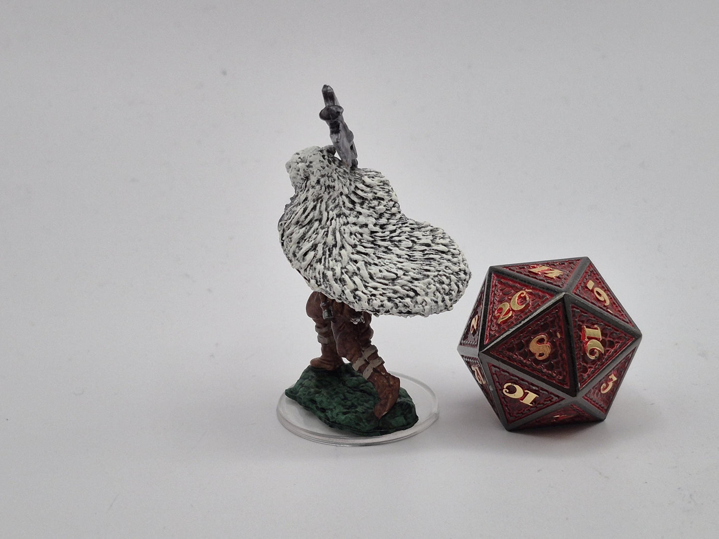 Feral Human Barbarian Miniature with Greataxe & Beast Skull