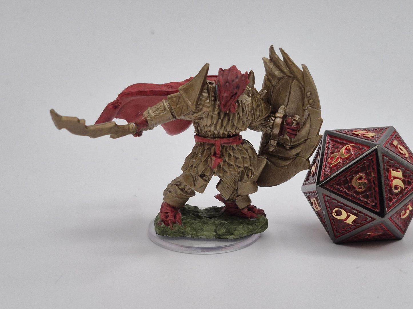 Golden Armor Dragonborn Fighter Miniature