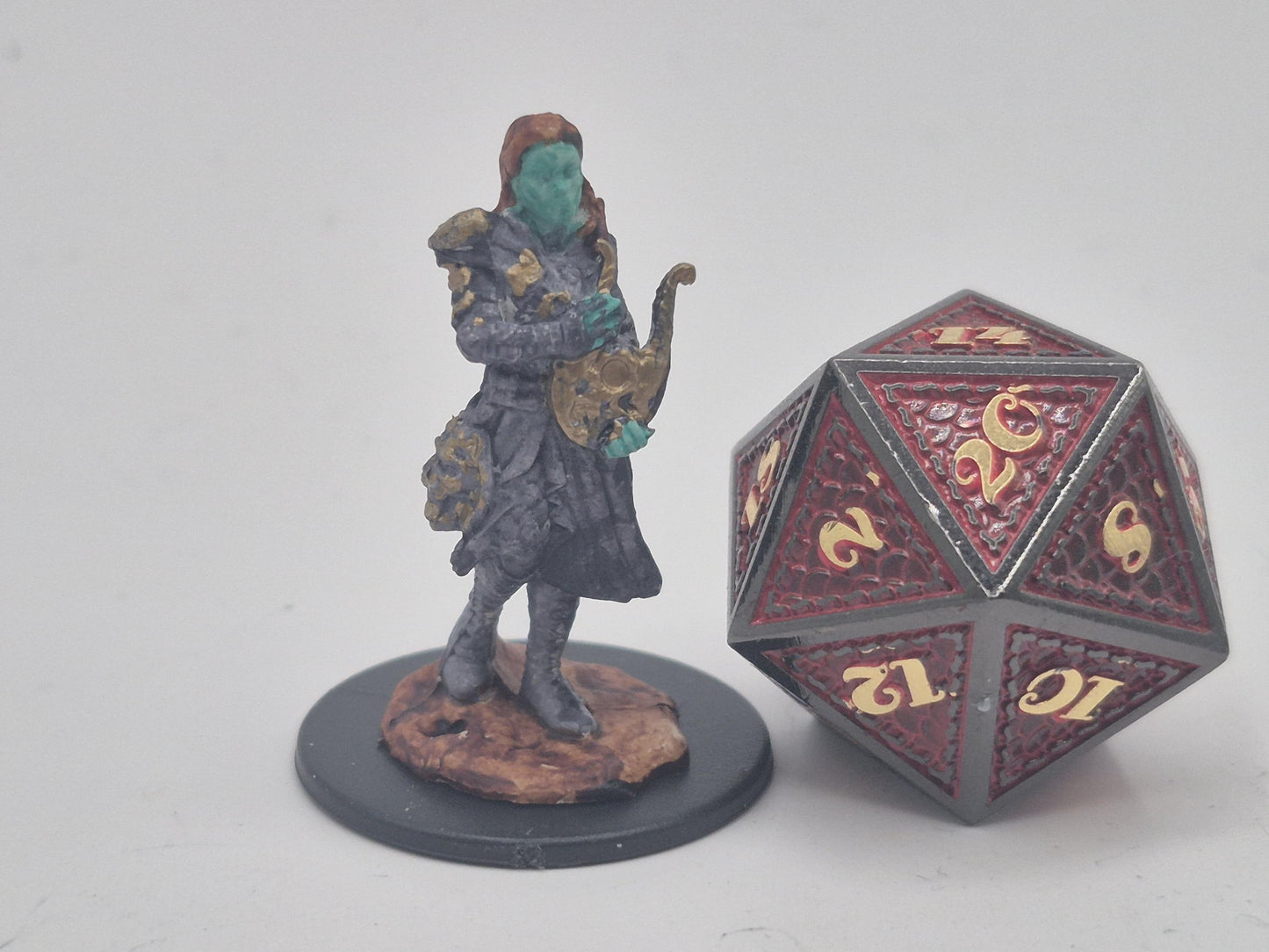 Yuan-Ti Adventurer Miniature: Serpentine Warrior with Golden Instrument