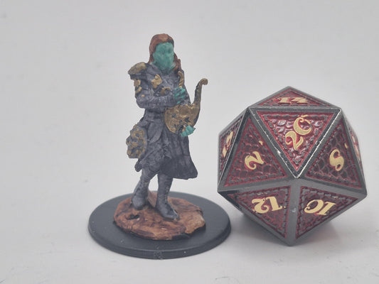 Yuan-Ti Adventurer Miniature: Serpentine Warrior with Golden Instrument