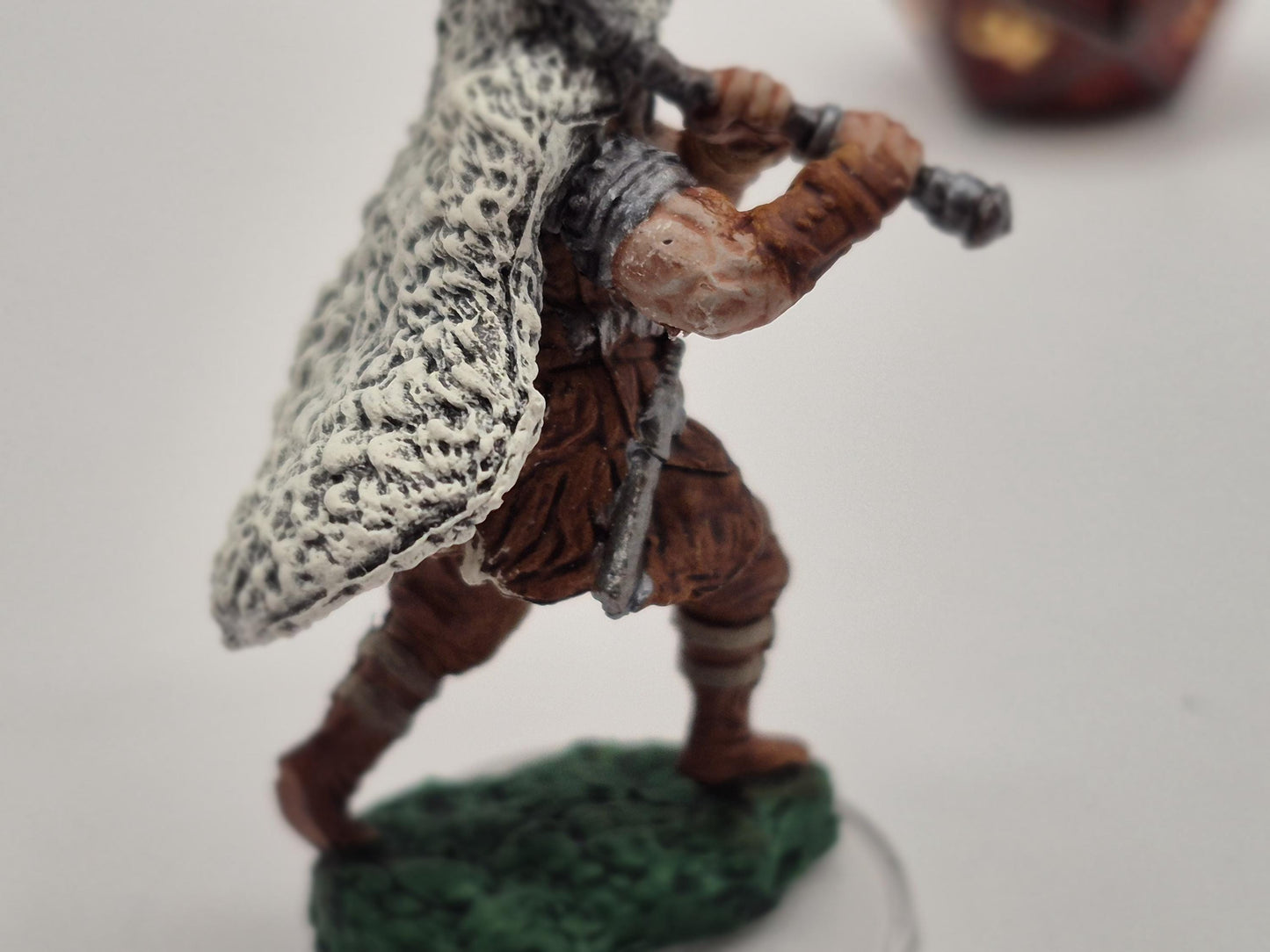 Feral Human Barbarian Miniature with Greataxe & Beast Skull