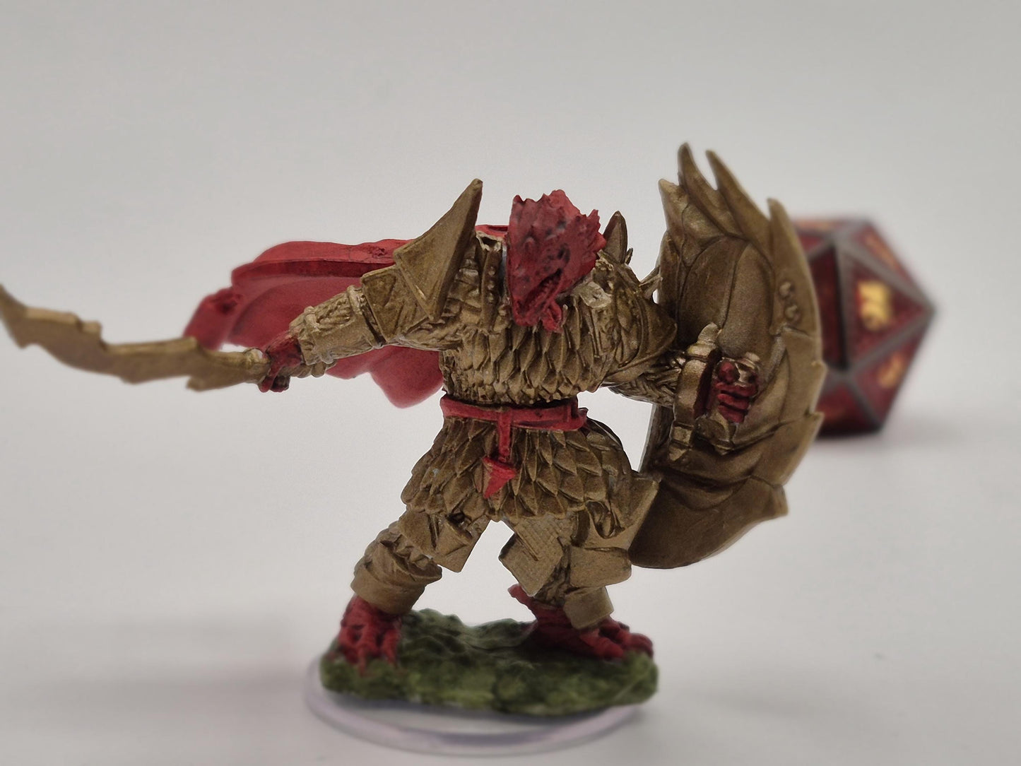 Golden Armor Dragonborn Fighter Miniature