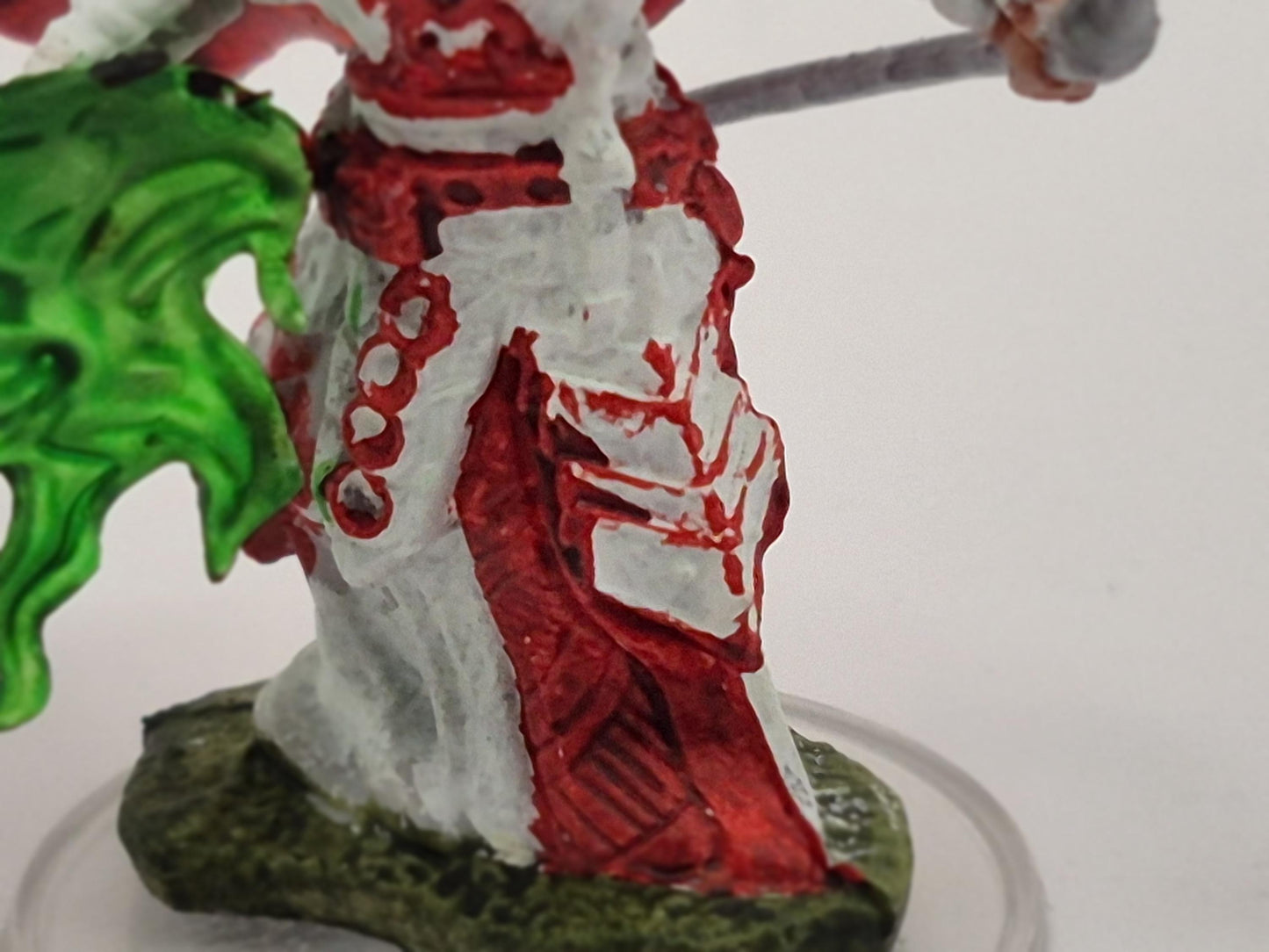 Elf Wizard: Crimson Cloak, Green Arcane Fire