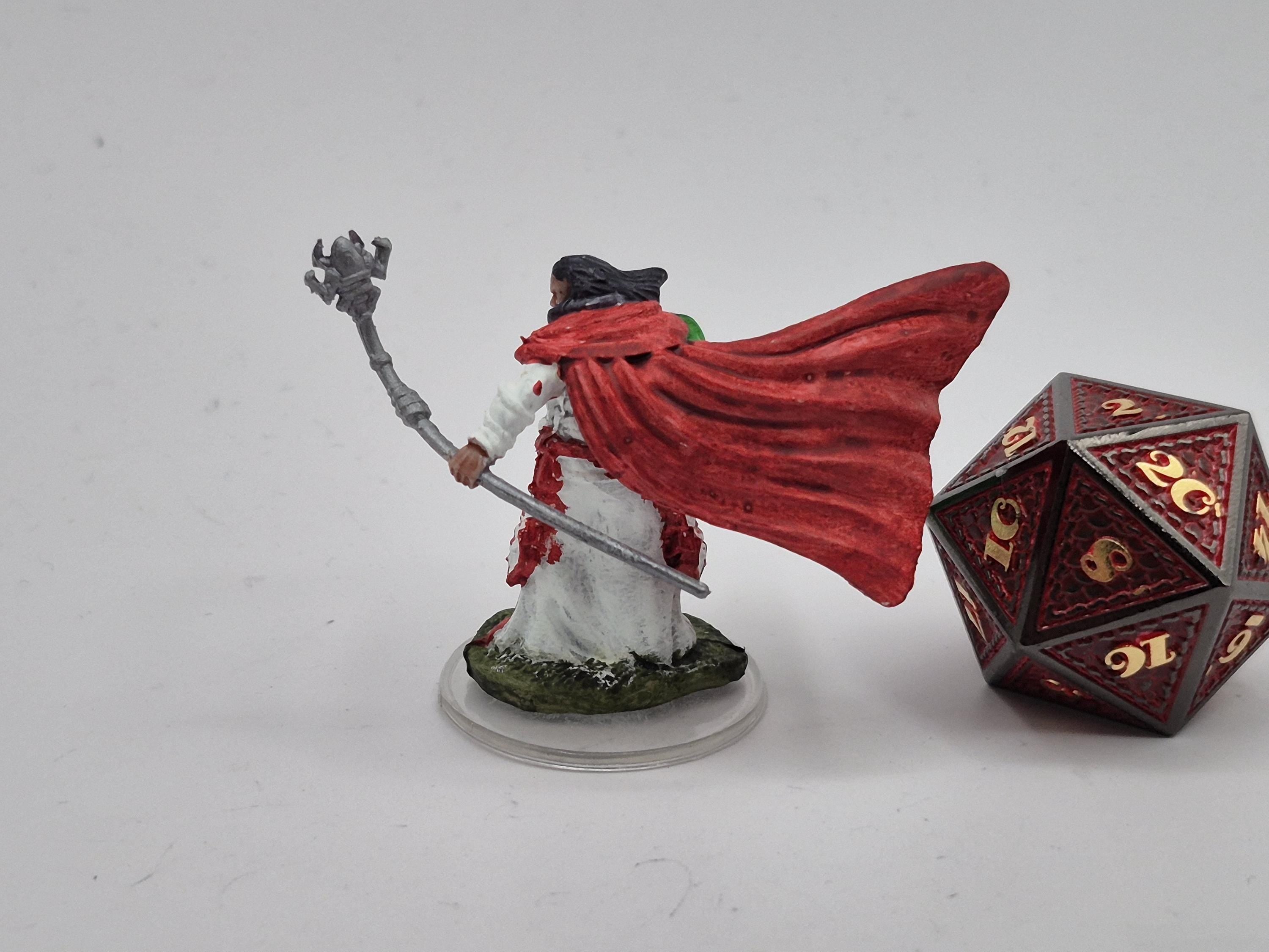 Elf Wizard: Crimson Cloak, Green Arcane Fire